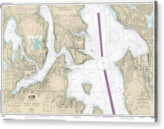 Nautical Chart-18449 Puget Sound-Seattle-Bremerton  Acrylic Print