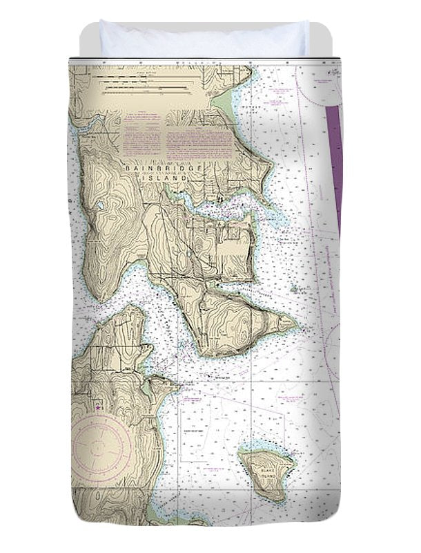 Nautical Chart-18449 Puget Sound-seattle-bremerton - Duvet Cover