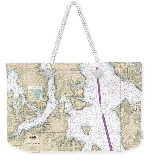 Nautical Chart-18449 Puget Sound-seattle-bremerton - Weekender Tote Bag