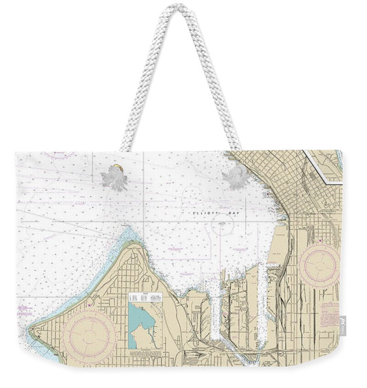 Nautical Chart-18450 Seattle Harbor, Elliott Bay-duwamish Waterway - Weekender Tote Bag