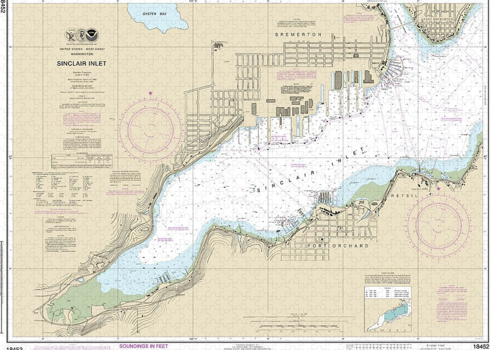 Nautical Chart-18452 Sinclair Inlet - Puzzle