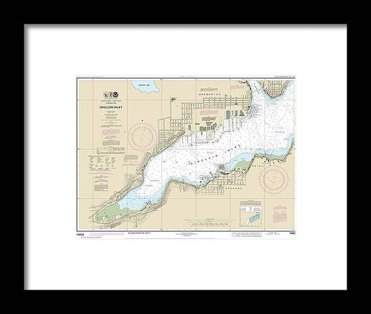 A beuatiful Framed Print of the Nautical Chart-18452 Sinclair Inlet by SeaKoast