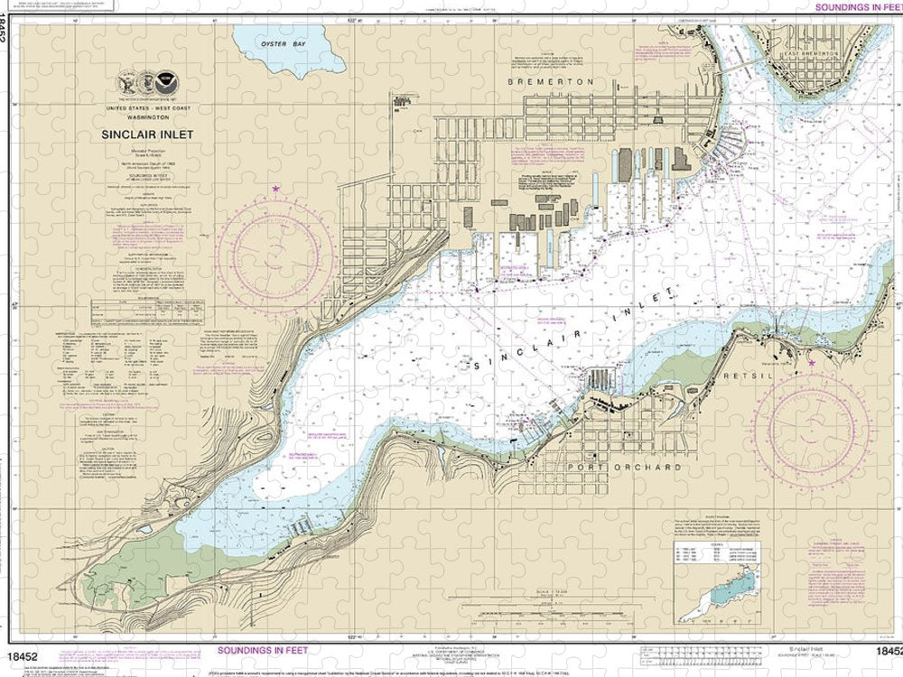 Nautical Chart 18452 Sinclair Inlet Puzzle