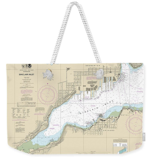 Nautical Chart-18452 Sinclair Inlet - Weekender Tote Bag
