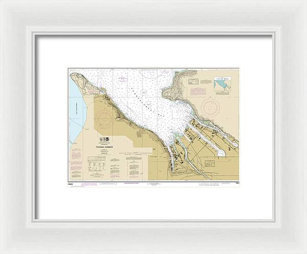 Nautical Chart-18453 Tacoma Harbor - Framed Print