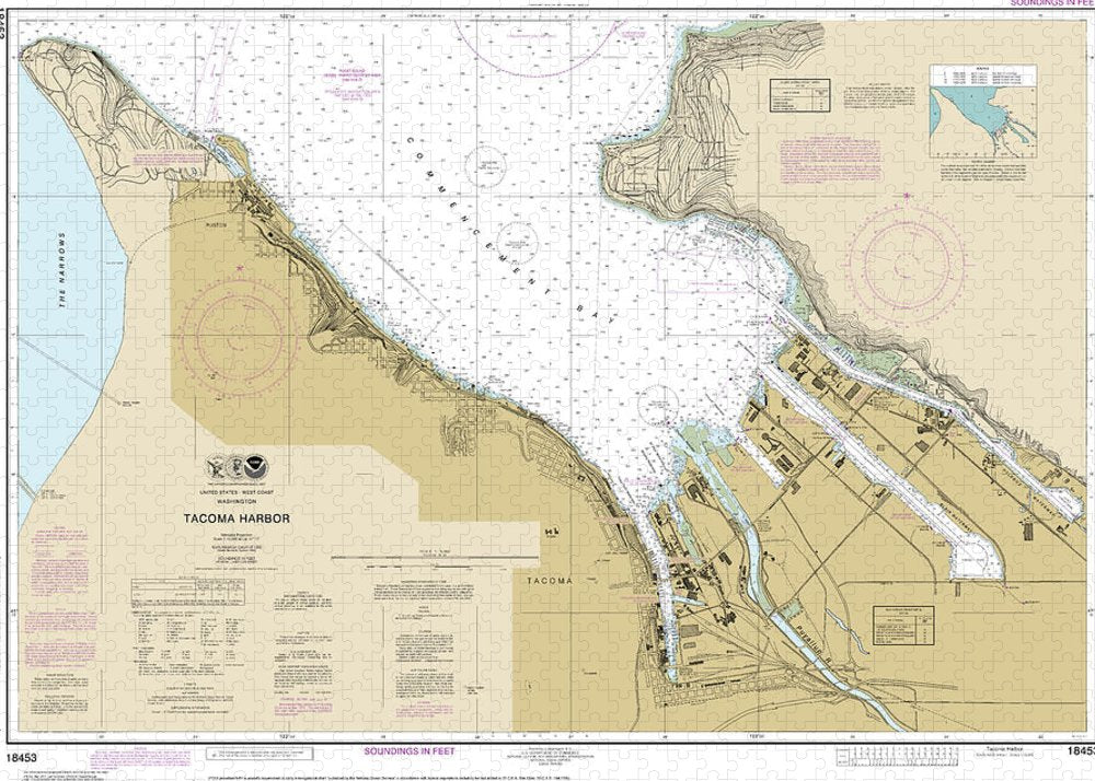 Nautical Chart-18453 Tacoma Harbor - Puzzle