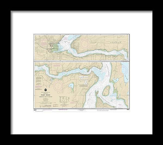 A beuatiful Framed Print of the Nautical Chart-18457 Puget Sound-Hammersley Inlet-Shelton by SeaKoast