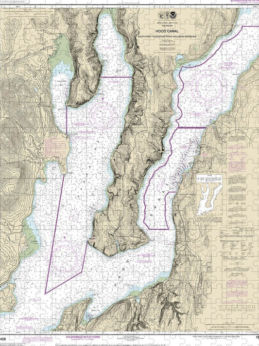 Nautical Chart 18458 Hood Canal South Point Quatsap Point Including Dabob Bay Puzzle