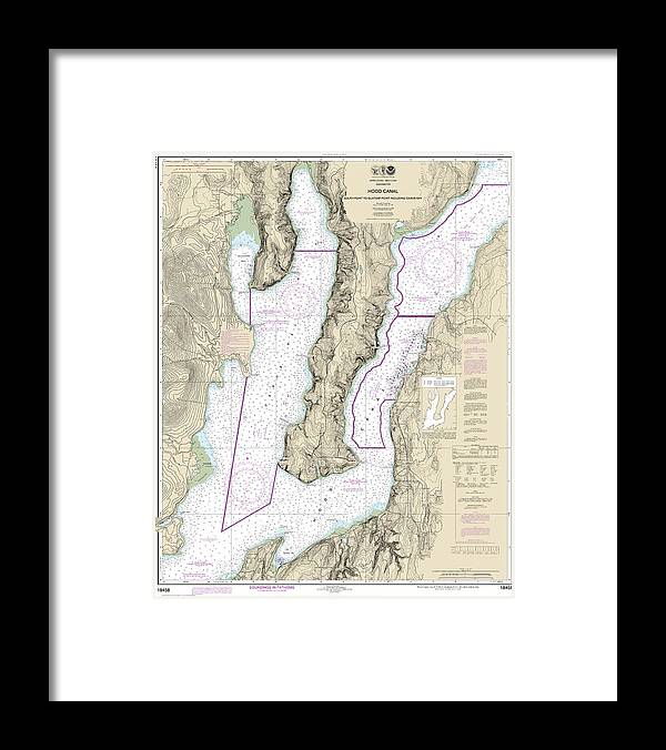 Nautical Chart-18458 Hood Canal-south Point-quatsap Point Including Dabob Bay - Framed Print