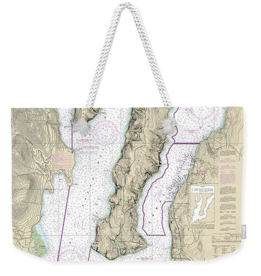 Nautical Chart-18458 Hood Canal-south Point-quatsap Point Including Dabob Bay - Weekender Tote Bag
