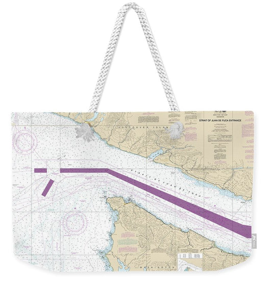 Nautical Chart-18460 Stait-juan De Fuca Entrance - Weekender Tote Bag
