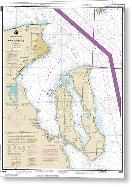 Nautical Chart-18464 Port Townsend - Greeting Card