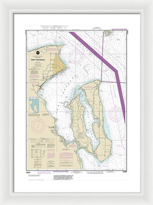 Nautical Chart-18464 Port Townsend - Framed Print