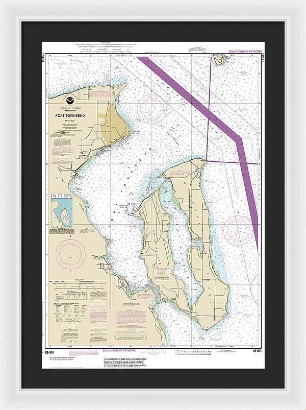 Nautical Chart-18464 Port Townsend - Framed Print