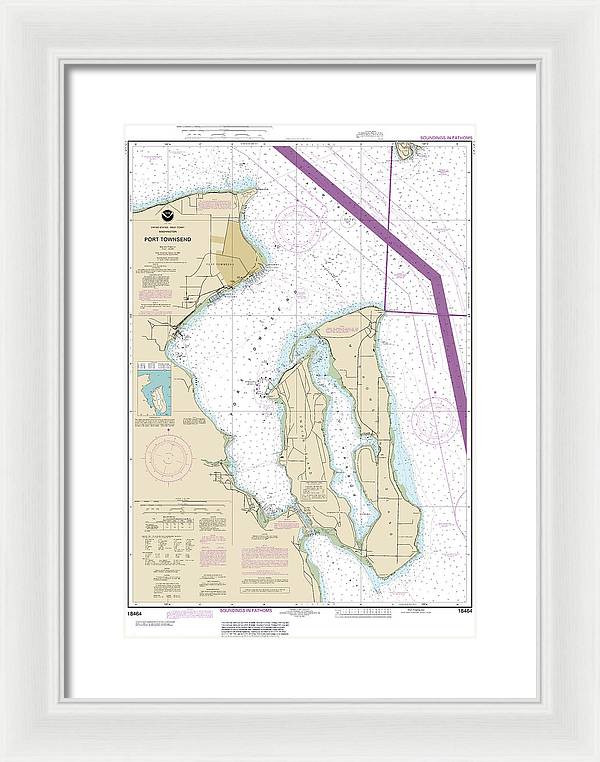 Nautical Chart-18464 Port Townsend - Framed Print