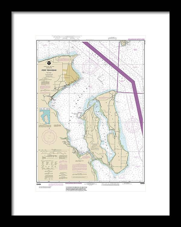 Nautical Chart-18464 Port Townsend - Framed Print