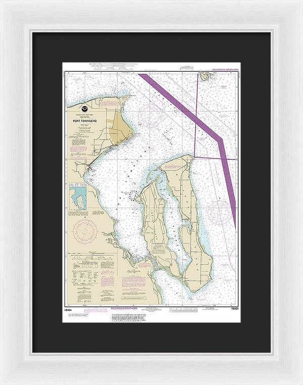 Nautical Chart-18464 Port Townsend - Framed Print