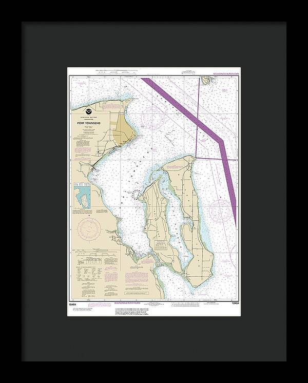 Nautical Chart-18464 Port Townsend - Framed Print