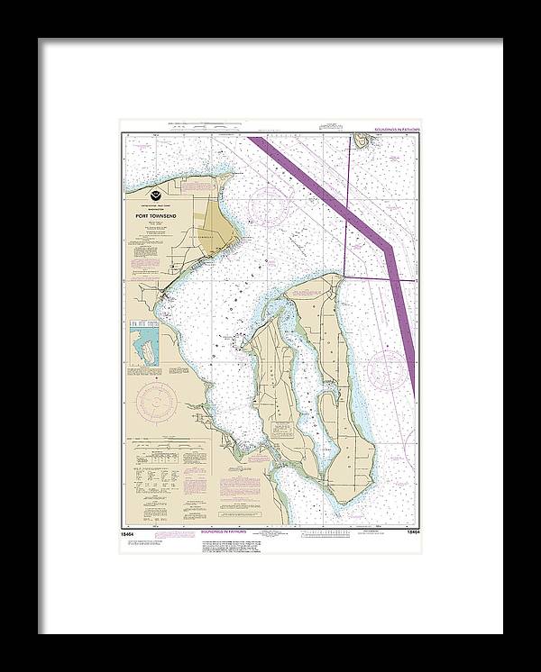 Nautical Chart-18464 Port Townsend - Framed Print