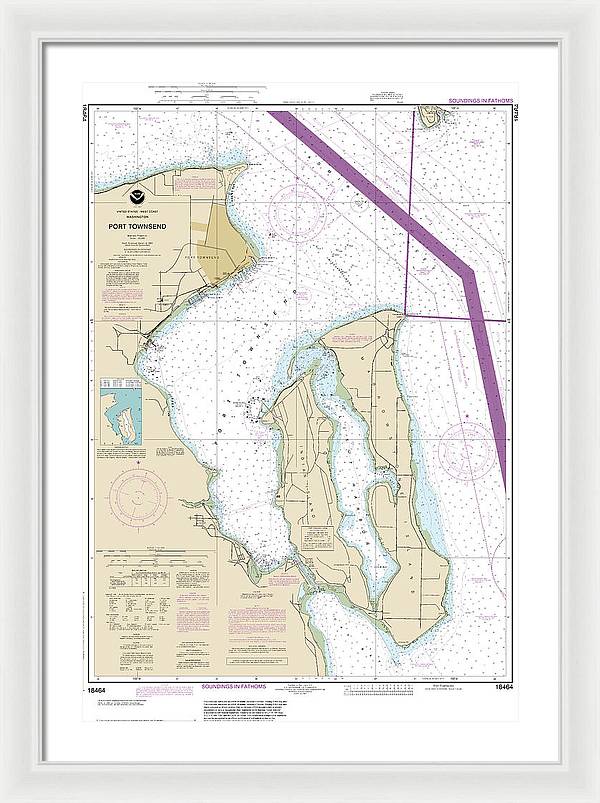 Nautical Chart-18464 Port Townsend - Framed Print