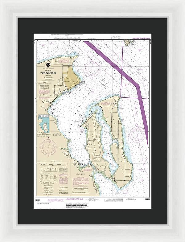 Nautical Chart-18464 Port Townsend - Framed Print