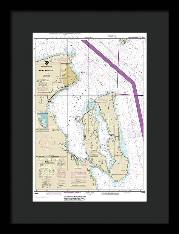 Nautical Chart-18464 Port Townsend - Framed Print