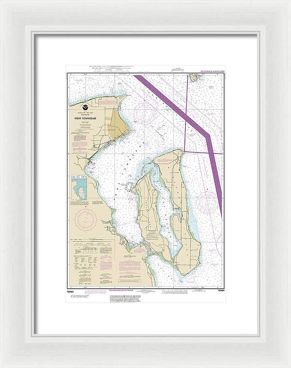 Nautical Chart-18464 Port Townsend - Framed Print