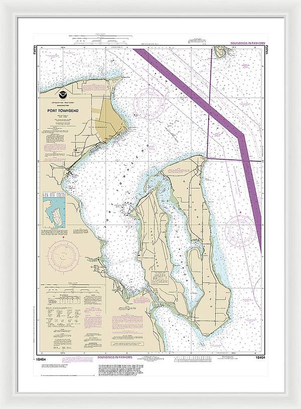 Nautical Chart-18464 Port Townsend - Framed Print