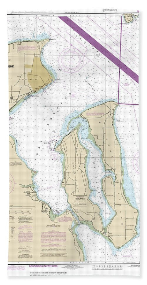 Nautical Chart 18464 Port Townsend Bath Towel