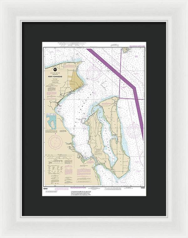 Nautical Chart-18464 Port Townsend - Framed Print