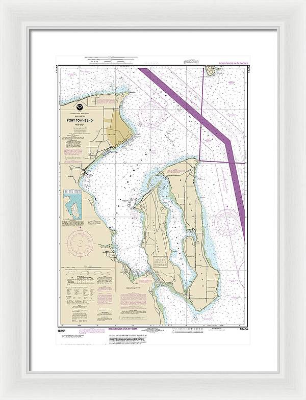 Nautical Chart-18464 Port Townsend - Framed Print