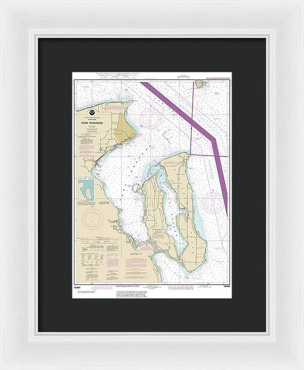 Nautical Chart-18464 Port Townsend - Framed Print