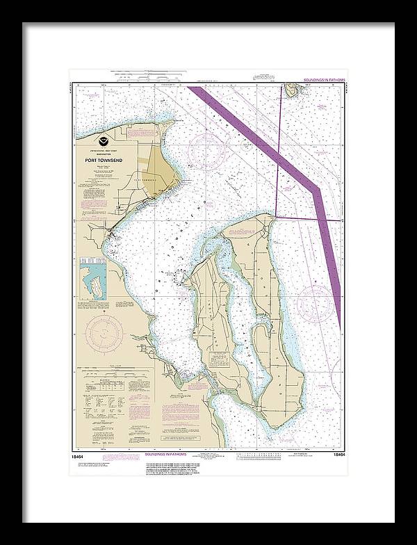 Nautical Chart-18464 Port Townsend - Framed Print