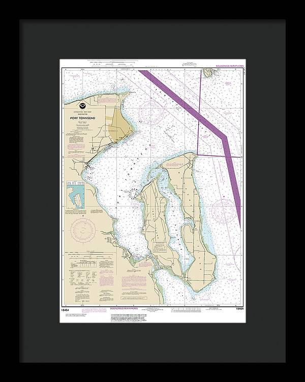 Nautical Chart-18464 Port Townsend - Framed Print