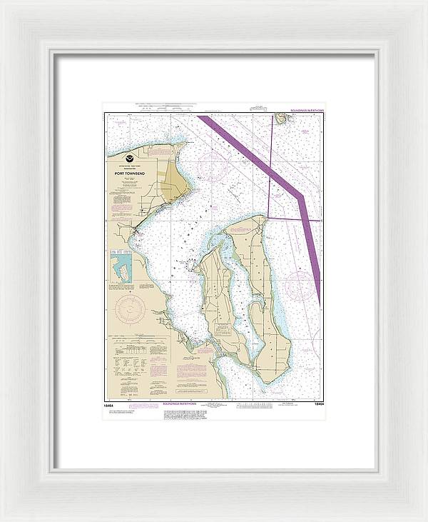 Nautical Chart-18464 Port Townsend - Framed Print