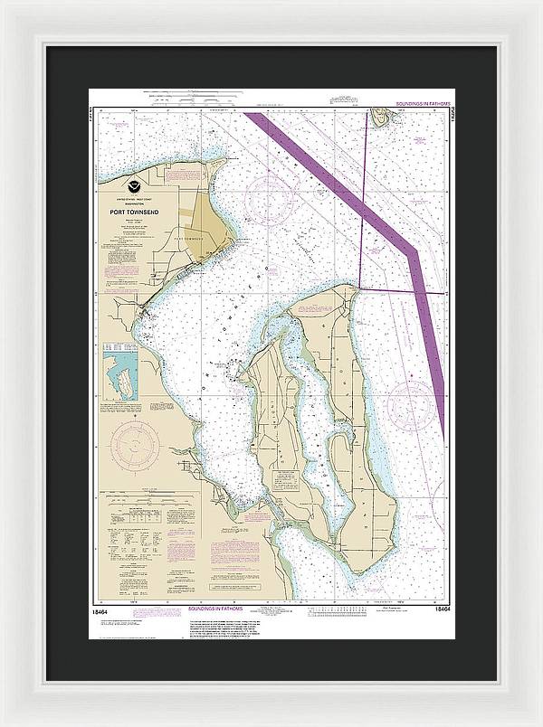 Nautical Chart-18464 Port Townsend - Framed Print