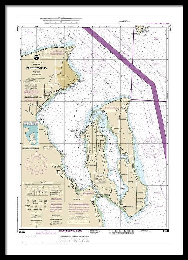 Nautical Chart-18464 Port Townsend - Framed Print