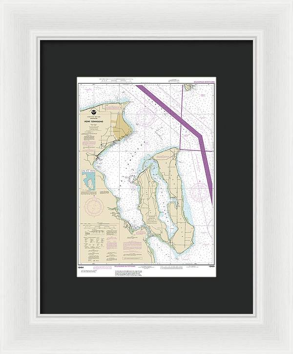 Nautical Chart-18464 Port Townsend - Framed Print