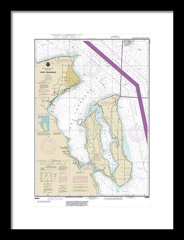 Nautical Chart-18464 Port Townsend - Framed Print