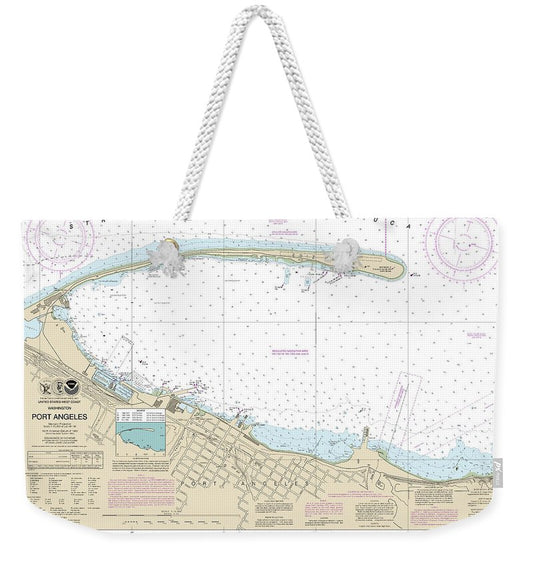 Nautical Chart-18468 Port Angeles - Weekender Tote Bag