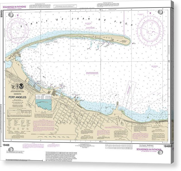 Nautical Chart-18468 Port Angeles - Acrylic Print