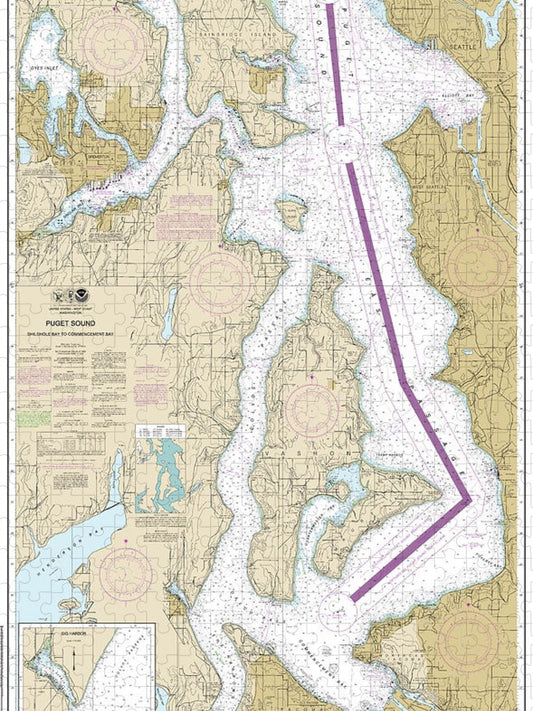 Nautical Chart 18474 Puget Sound Shilshole Bay Commencement Bay Puzzle