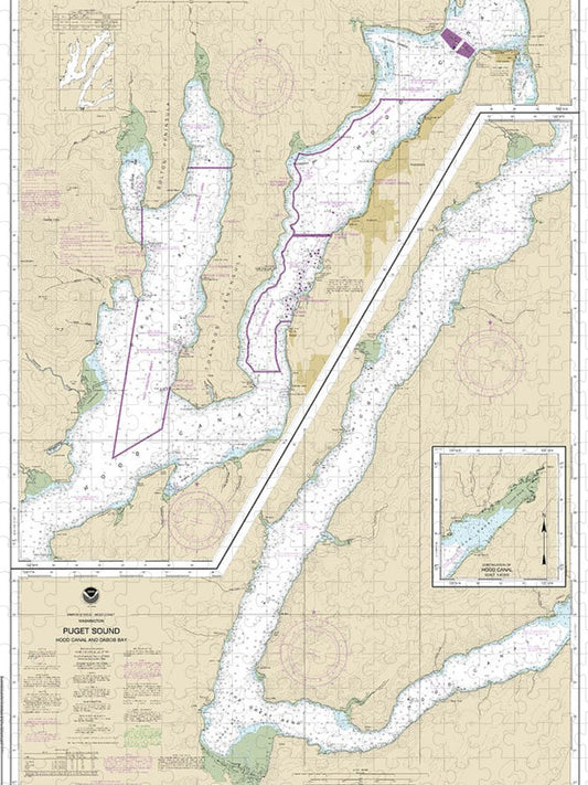 Nautical Chart 18476 Puget Sound Hood Canal Dabob Bay Puzzle