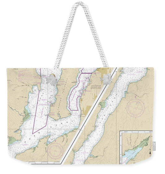 Nautical Chart-18476 Puget Sound-hood Canal-dabob Bay - Weekender Tote Bag