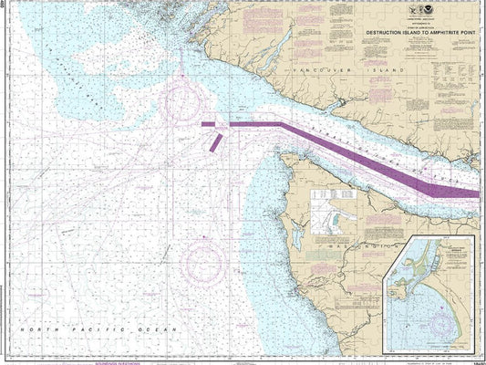 Nautical Chart 18480 Approaches Strait Juan De Fuca Destruction Lsland Amphitrite Point Puzzle