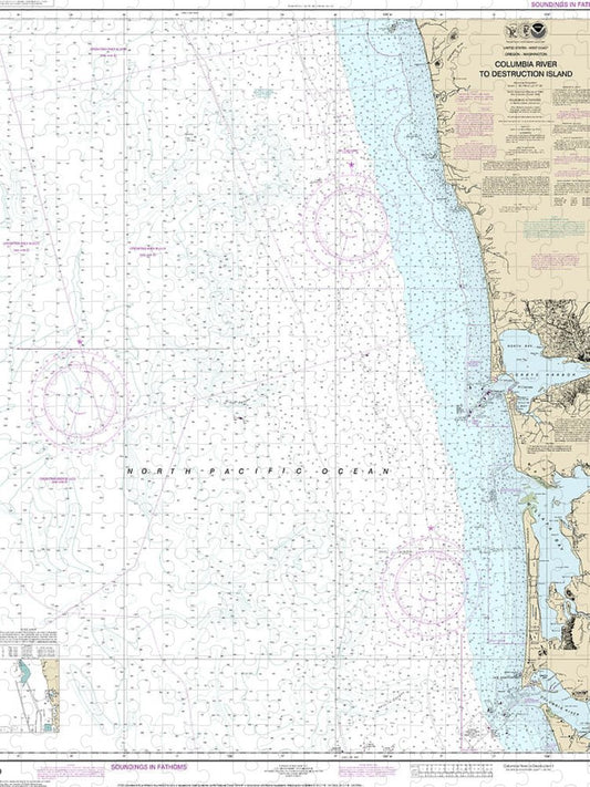 Nautical Chart 18500 Columbia River Destruction Island Puzzle