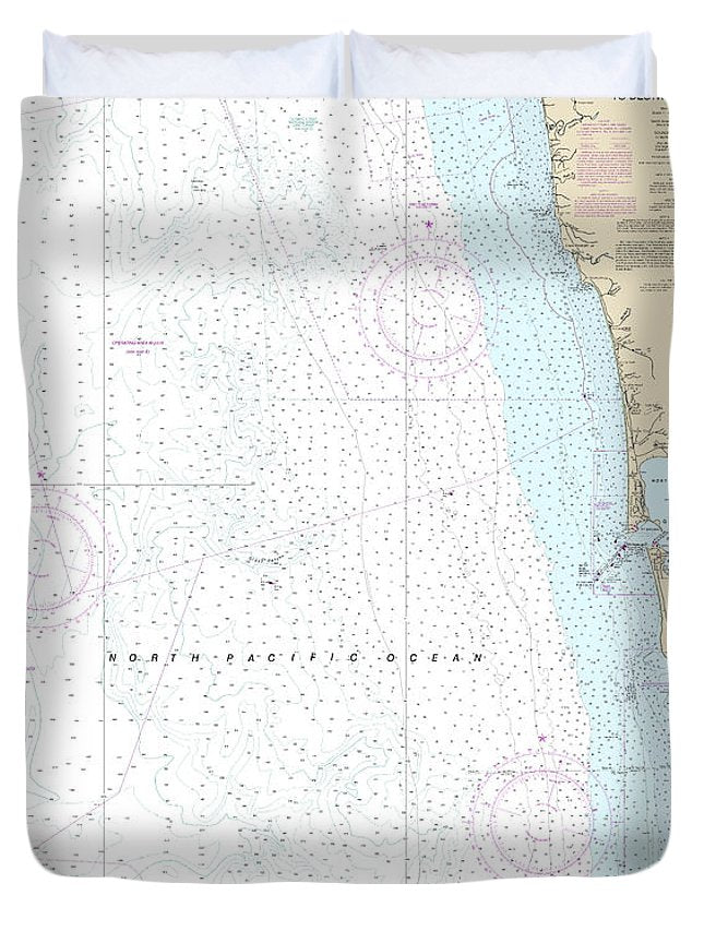 Nautical Chart-18500 Columbia River-destruction Island - Duvet Cover