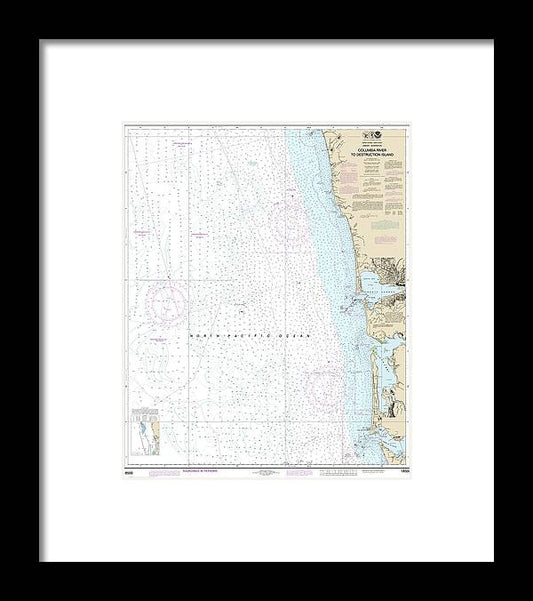 A beuatiful Framed Print of the Nautical Chart-18500 Columbia River-Destruction Island by SeaKoast