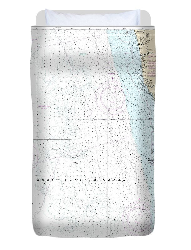 Nautical Chart-18500 Columbia River-destruction Island - Duvet Cover