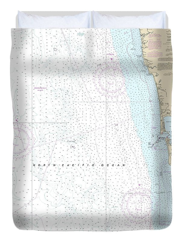 Nautical Chart-18500 Columbia River-destruction Island - Duvet Cover